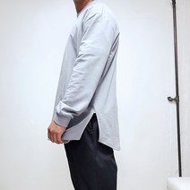  남녀공용 오버핏 박스 라운드 옆트임 레이어드 소매 시보리 티셔츠 맨투맨 3컬러