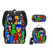 레인보우 프렌즈 책가방 백팩 크로스 바디 백 연필 케이스 중학생 남아 여아 애니메이션 3 개/세트