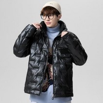 구스다운 심플 유니크 메탈 숏 패딩 다운자켓 남자빅사이즈