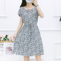 휴양지 캐주얼 루즈 드레스 빈티지 휴가지 바캉스 비치웨어 휴양지 보헤미안 프린팅 넥