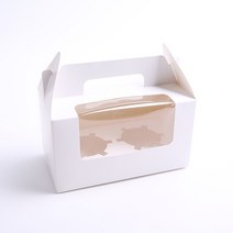 머핀상자 포장 컵케이크 쿠키 투명창 상자, 2구-화이트