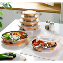 칸칸 나눔 스텐 반찬통 3칸 4칸 5칸 냉장고 반찬 정리 밀폐용기, 3칸_(대)