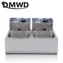 업소용튀김기 전기 치킨 튀김기 상업 더블 두 실린더 깊은 프라이 프렌치 오븐 냄비 튀김 그릴 프라이팬 기계 팬 2 오일 탱크, [05] 110V US PLUG