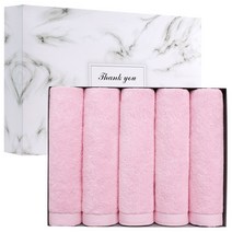 어메니티타올 파스텔 30수 170g 5장 예쁜 호텔수건 선물세트, 1세트, 라이트핑크