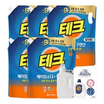 테크 베이킹구연산 액체 세탁세제 일반 리필 2L*5개+1L 공병 1개+공병 스티커, 단품
