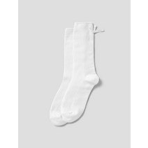 8 seconds 리본 포인트 골지 롱 양말 - 아이보리