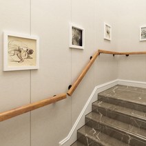 원목 벽부형 보조 손잡이 계단 핸드레일 안전바 유치원 diy, 350cm 길이 2단(4개 고정점)