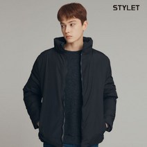 스타일넷 남성 하이넥 리버시블 패딩점퍼 블랙