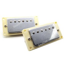 1Set LP Electric Guitar Pickups Humbucker Neck/Bridge Pickup with Rings Parts and Accessories 50mm/5, [02] Chrome with Cream