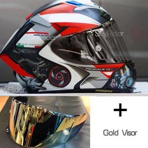 바이크 부품 풀페이스 오토바이 헬멧 X14 화이트 뒤 라이딩 모토크로스 레이싱, 13 B with gold visor_04 XXL