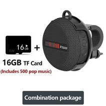 스마트 led 디지털 디스플레이 무선 사이클링 자전거 오토바이 퀵보드 TWS 블루투스 스피커 휴대용 야외 등산 캠핑 낚시 스피커 방수 서브우퍼 핸즈프리tf 카드, 검은색 세트