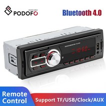 노래 뮤직 음악 MP3 플레이어 Podofo one din 자동차 라디오 스테레오 mp3 블루투스 fm 멀티미디어 autoradio 7 다채로운 조명 auxusbtf 원격 제어, 라디오만