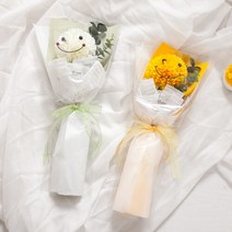 스마일퐁퐁꽃다발 45cm P4 FMBBFT 조화 졸업식 입학, 옐로우