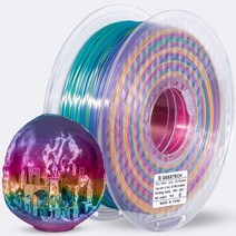 휴비나인 3d펜잉크 GEEETECH 3d 실크 PLA 필라멘트 3D 프린터 소재 안전 진공 포장 특수 색상 버블 프리 용 1kg175mm 스풀 와이어, Silk Gradient+호주