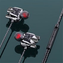 귀 안아픈 3D 스테레오 듀얼 스피커 유선 이어폰 헤드셋 아이폰 6 6S 5S Hifi 강력한 저음 이어폰 샤오미, 01 Dazzle Black