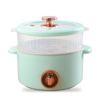 분리형 멀티 포트 라면 캠핑 휴대용 쿠커 DMWD 800W 가정용 요리 기계 전기 Multicooker 25L 냄비 음식 증기선 국수 메이커 비 스틱 프라이팬 수프, 없음, Green with steamer