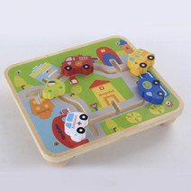 아기 유아 원목 교구 미로 퍼즐, 원목 교통 미로 퍼즐