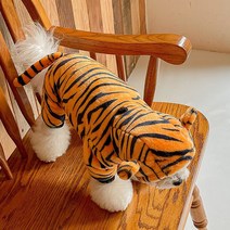 반려 동물 호랑이 후드티 가을겨울 강아지 옷 고양이 겨울 테디 겨울 호랑이띠 강아지옷, 주황색 줄무늬, l 권장 무게 8-11