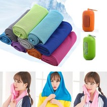 기능성 아이스쿨타올+케이스 스카프 넥워머 휴대용 낚시용품수건, 퍼플