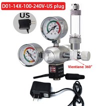 솔밸브 DIY 수족관 CO2 조절기 마그네틱 솔레노이드 키트 체크 밸브 어항 액세서리 제어 시스템 반응기 발전기 세트, [02] CGA320, [14] D01-14X-100-240V-US