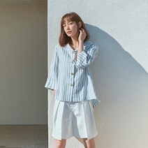 지스튜디오 22SS 린넨100 뉴시그니처 블라우스