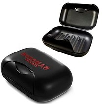 Bossman Travel Soap Container - Bar Holder Box Saver Case Mens Traveling Size Toiletries (Black)
