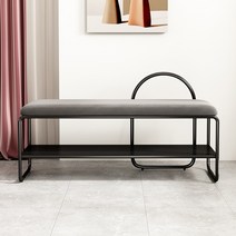 력셔리 현관 골드 스툴 신발장 슈즈 의자 벤치, 그레이 100cm (블랙)