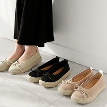 3cm 리본 플랫슈즈 통굽 슬립온 단화 BO2231