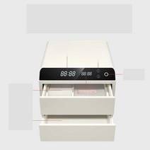 고급 가죽 금고 원격제어 비밀금고 스마트금고 호텔, 그레이(2단) 지문 + WiFi  컨트롤
