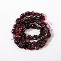 [5480-31]원석 못난이옥 약6x8mm 천연석 가넷 1월탄생석 반줄(약19cm)