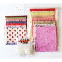 자투리원단 인형옷만들기 만들기부자재 유아 어린이집 유치원 12종 자투리원단 레이스 무지 프린트 짜투리천 묻지마 랜덤 연습용천