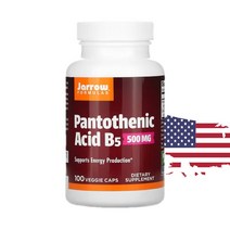 자로우 재로우 Jarrow 판토텐산 포뮬러 B5 500mg 100캡슐 (약 3달), 1개, 100정, 100정