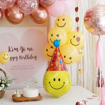 [파티조엘] 파티햇 스마일 입체풍선 스마일풍선 생일파티, 선택안함, 빅사이즈