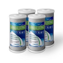 Big CTO 탄소 블록 정수 필터 114 x 254cm(45 10인치) 전체 가정용 카트리지 X CBC 시리즈 WFHDC8001 EP 및 EPM 시리즈와 잘 어울림 (4팩), 4