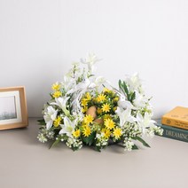 할렐루야 센터피스 40cmP 조화 꽃 인테리어 장식 소품 교회 성당 예배당 부활절 교회장식, 단품