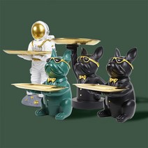 해피타임 불독 트레이 차키보관함 악세서리 보관 집들이선물, 우주인(화이트)