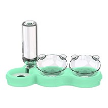 펫스테이션 사료소분 고양이자율급식 강아지자율배식 자동사료급여기 트리플 고양이 그릇 15 도 기울어 진, 02 green