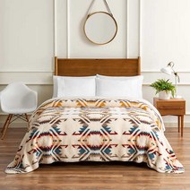 Pendleton Sherpa Fleece Throw 펜들턴 담요 쓰로우 92x98인치 (퀸사이즈) 그랜드캐년(블루) / 알바벨리(그린), 아이보리(Ivory)
