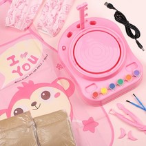 도자기만들기 집콕도예 도예키트 diy 흙놀이 공예 물레 홈키트 점토 장난감 머드, [핑크]클레이 4봉, 1개