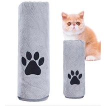 Thinkpet 반려동물 목욕타올 2종 세트 고양이 강아지수건용품, 회색