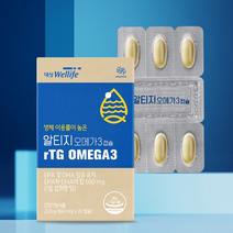 대상웰라이프 생체 이용률이 높은 마이뉴트리션 rTG형 알티지오메가3 25.8g, 4개, 30정
