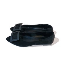 여성 스웨이드 스퀘어 플랫슈즈 zn394