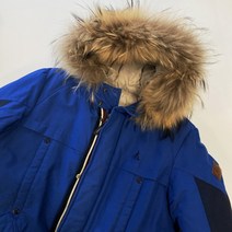빈폴 배색 블루 라쿤 패딩야상 여성점퍼