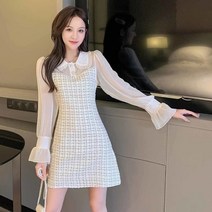 정장 울 체크 수입 오피스룩 5월 결혼식 하객패션 미니멈 88사이즈 트위트원피스