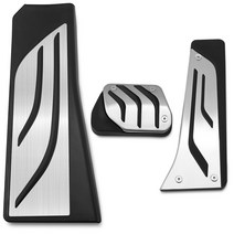 패달패드브레이크 클러치 풋 레스트 페달 패드 교체 BMW 5 6 7 시리즈 E65 E67 E68 F01 F02 F10 F11 F07 F, 02 LHD AT Full Set 3PCS