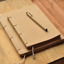 북바인딩재료 수제노트 가죽다이어리 만들기 DIY 세트, 대형 B5 크라프트 내지 100매 200페이지