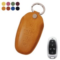 페로바니 현대 더뉴 그랜져 싼타페 투싼 nx4 넥쏘 스마트 키홀더 키케이스 4버튼 5버튼 7버튼 스마트키홀더, 현대-05(5버튼), (코팅)카키