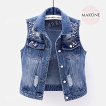 Makone 상표등록 봄과 가을 카우보이 조끼 숙녀 짧은