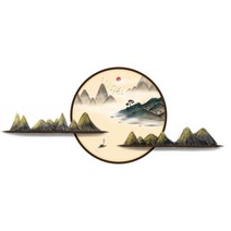 산벽 스티커 DIY 중국 스타일 벽화 Decals 거실 침실 부엌 홈 장식 액세서리, 01 mountain sticker