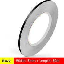장판마감 ㄱ몰딩 코너테이프 금속 화 된 폴리 에스터 마일 라 필름 테이프 자체 접착 타일 솔기 스티커 벽 테두리 장식 거울 반사 스트립 DIY 아트, 07 Black 5mm x 55m